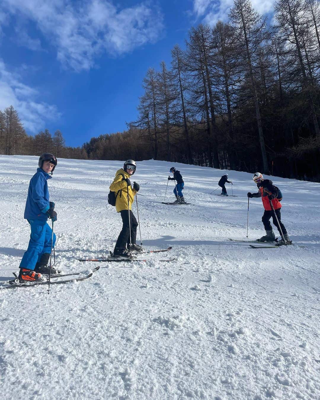 Cheadle Hulme High School students ski in Italy.