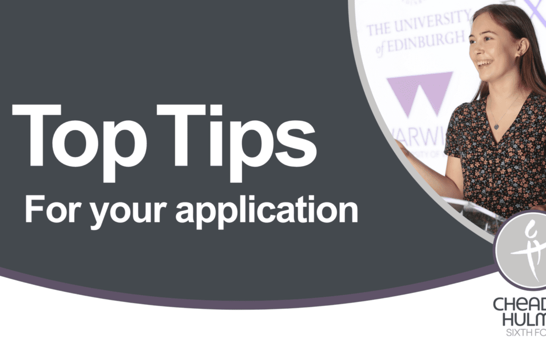Top tips for writing your Sixth Form application