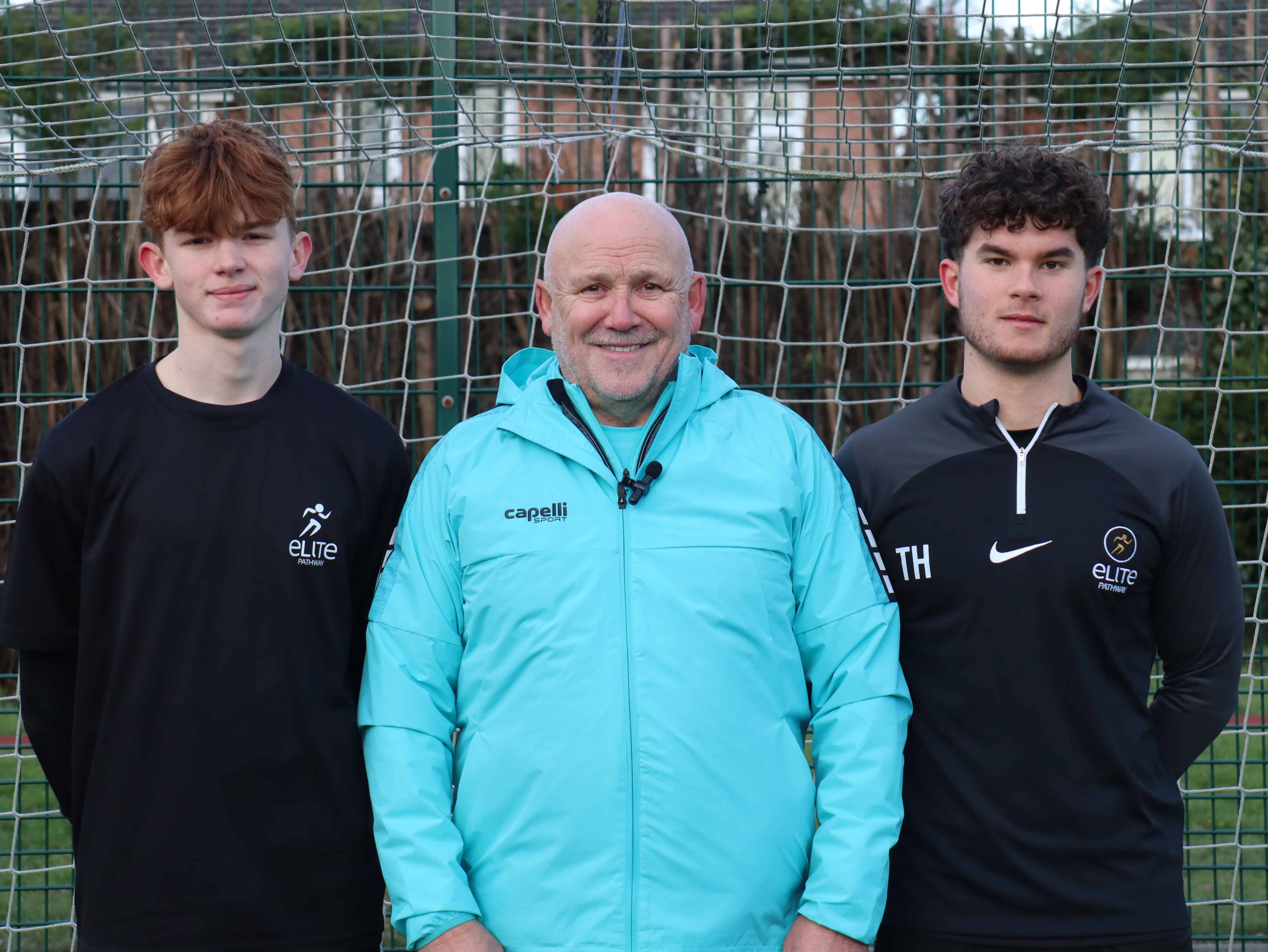 Elite Pathway students pictured alongside Mike Phelan.