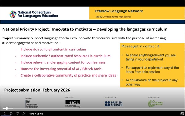 Screenshot of an Etherow Language Network webinar
